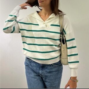 Sincerely Jules White and Green Striped Sweater!